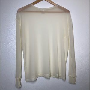 White/ light beige long sleeve shirt